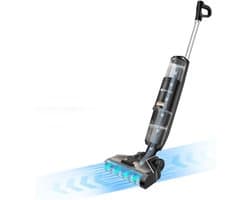 Dayplus - Steelstofzuiger Draadloos - Met Dweilfunctie - Waterstofzuiger - Voor Harde Vloeren - Zelfreinigend - Dubbele watertank - Zwart