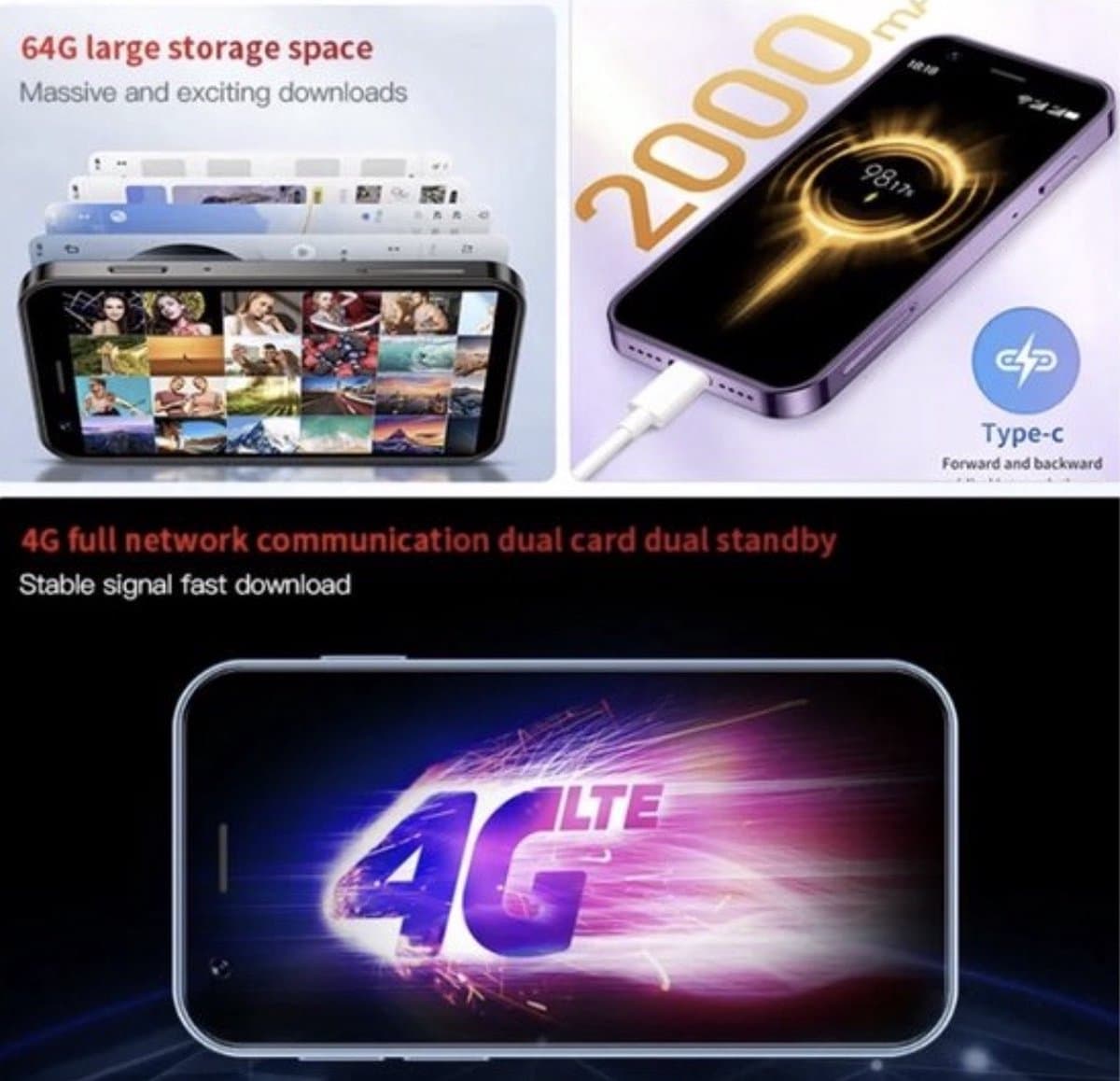 mini smartphone- mobiele telefoon- superkleine -klein -4G -Snelste -mini- gsm -android 10 — afbeelding 1