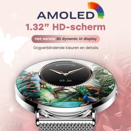 Bizoule Smartwatch Lunita - AMOLED - Zilver - 41mm - Horloge met Belfunctie - Stappenteller - Android en iOS — thumbnail 4