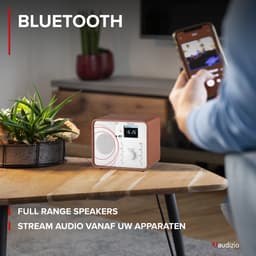 Internetradio - Audizio Nardo DAB+ / DAB radio met Bluetooth - Wekkerradio - Wit — thumbnail 4
