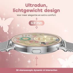 Bizoule Smartwatch Lunita - AMOLED - Zilver - 41mm - Horloge met Belfunctie - Stappenteller - Android en iOS — thumbnail 3