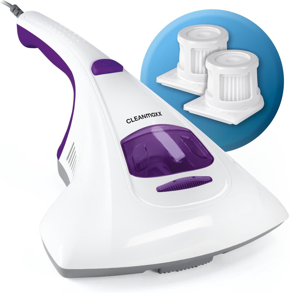CLEANmaxx stofmijtstofzuiger vibratie - verwijdert 99,9% van de mijten - 2 vervangende EPA filters — afbeelding 1