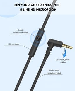 StayPowered Kinder Koptelefoon - Comfortabel en Duurzaam Ontwerp - HD Microfoon - Opvouwbaar Ontwerp - Rijke Stereo Bass - Verwikkelingvrij Nylon Kabel - Verstelbare Pasvorm - Universele 3,5 mm Jack - Zwart/Blauw - Levering Sneller dan Aangegeven! — thumbnail 5