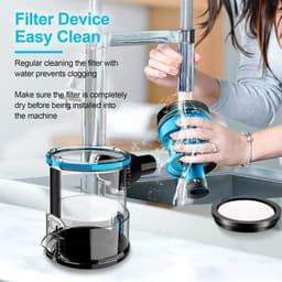 Wildor® Stofzuiger - Hand - Handstofzuiger - Stokzuiger - Schoonmaken - Huisdier - Haar - Tapijt - 18Kpa - 600W - Blauw — thumbnail 5