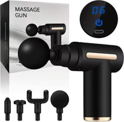 Massage Gun - Professioneel - Inclusief 4 Opzetstukken - Zwart - Massage Apparaat - Massage-gun - Massagegun — thumbnail 1