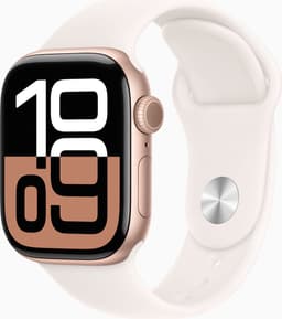 Apple Watch Series 10 - Wifi + 4G - 42mm - Rose Gouden Aluminium Case met Light Blush Sportbandje - S/M — thumbnail 2