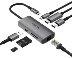 Rixus USB-C TO HDMI Adapter With Docking Station