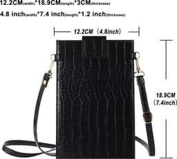 Stravo Kleine Crossbody Mobiele Telefoon Portemonnee voor Vrouwen - Stone 2# - Wit - Lichtgewicht Schoudertas met Creditcardvakken, Meisjes Steen Getextureerde Echte Leren Telefoontas voor iPhone/Samsung/Huawei/Google/etc Telefoon binnen 7 Inch — thumbnail 3