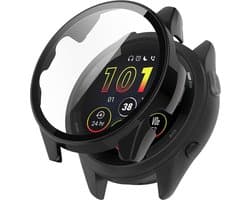 Watch case screenprotector - hoesje - gehard glas - geschikt voor Garmin Forerunner 265 S - zwart