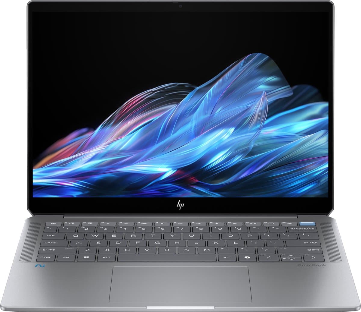 "HP OmniBook Ultra 14-fd0610nd Copilot+ PC AMD Ryzen AI 9 365 Laptop 35,6 cm (14"") Touchscreen 2.2K 16 GB LPDDR5x-SDRAM 1 TB SSD Wi-Fi 7 (802.11be) Windows 11 Home Zilver" — afbeelding 1