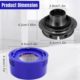 Set HEPA Pre- & Post Filter geschikt voor Dyson V7, V8 - inclusief Cover cap voor Dyson V7/V8 - Promessa-Solutions. — thumbnail 2