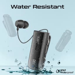 ProMate® Draadloze Professionele Mono Headset met Bluetooth v5.3, Intrekbare Kabel, Waterbestendigheid, Omgevingsgeluidsreductie, LED Display en Lange Batterijduur, voor Skype, Zoom, Trucker, MonoFlix-BT — thumbnail 3