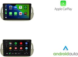 Carplay autoradio voor Fiat 500 Beige | 2007 t/m 2015 | Android 13 | Draadloos Apple Carplay & Android auto | 2GB + 32GB | 8-Core processor | Davilon | 2025 model | 2007 2008 2009 2010 2011 2012 2013 2014 2015 | Bluetooth & Wifi — thumbnail 2
