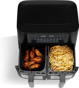 Equivera Dubbele Airfryer - Dubbele Mand - Dual Cook - Heteluchtfriteuse - Verschillende Programma's - Dual Zone - Mega — thumbnail 4