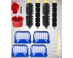 Vervangende borstels geschikt voor iRobot Roomba 600 Serie 605 606 610 615 616 620 621 625 630 631 632 650 651 653 655 660 670 671 676 680 681. Set van 17 accessoires voor optimale prestaties.
