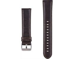 Klassieke band geschikt voor Samsung Galaxy Watch - Classic donkerbruin - 45mm / 46mm - Smart watch band van Heble®