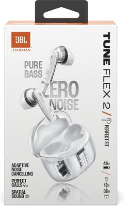 JBL Tune Flex 2 - Noise Cancelling Oordopjes - Draadloos Bluetooth - True Wireless In-ear - 48 uur speeltijd - Open of Gesloten Pasvorm - IP54 - Ghost White — thumbnail 5