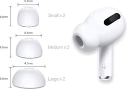 CHPN - Covers geschikt voor Airpods Pro - Wit - 6 stuks - 3 maten - Witte hoesjes voor AirPods pro - 3 verschillende - Universeel — thumbnail 1