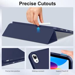Casemania Hoes Geschikt voor iPad 2025 (A16) & 2022 10e Gen - Donker Blauw - Smart Cover met Pencil Houder Uitsparing — thumbnail 5