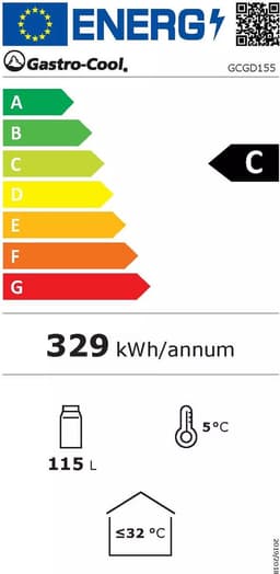 Gastro-Cool GD155 - Flessenkoelkast met glazen deur 115 Liter - Wit/Wit/Wit 248500 — thumbnail 2