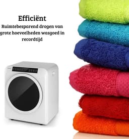 Luxe Mini Droger – Wasdroger – Condensdroger – 6 Droogprogramma’s – Warmtepompdroger – 6kg Droogvermogen – Modern Design – Wit — thumbnail 3