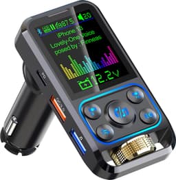 fm transmitter - FM Transmitter bleutooth - Bleutooth - FM-ZENDER EN SNELLE AUTOLADER MET LCD-SCHERM - Bleutooth fm zender - Handsfree Bellen – FM-Zender Transmitter – Auto Oplader USB-A QC 3.0 — thumbnail 1