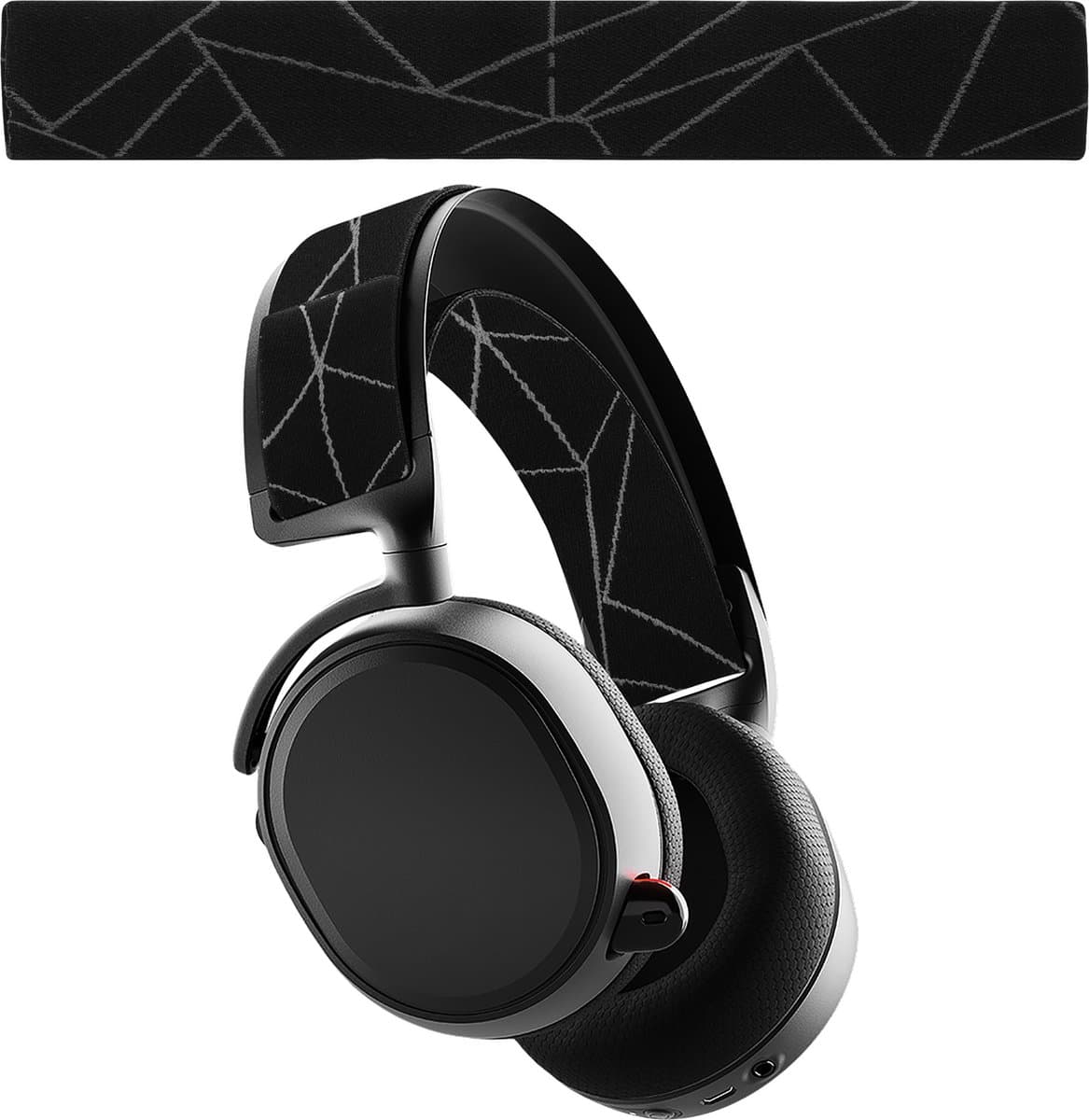kwmobile vervangende koptelefoonband voor SteelSeries Arctis 7 / Arctis 9 / Arctis 9X / Arctis PRO koptelefoon band - Nylon zachte hoofdband voor hoofdtelefoon in zwart / grijs — afbeelding 1