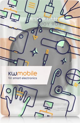 kwmobile headset hoes geschikt voor DOQAUS / H390 / WH-CH520 / WH-CH510 / Evolve 2 75 case - 23 x 21 cm - Neopreen koptelefoon cover - Hoofdtelefoon hoesje met vakjes in grijs — thumbnail 2