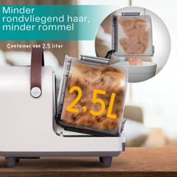 Hondentondeuse Met Stofzuiger En Hondenborstel – Elektrische Huisdierborstel Met 12.000 Pa Zuigkracht En 2-5 L Capaciteit (Witgrijs) — thumbnail 1