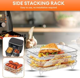 Accessoires voor Ninja Double Stake XL Airfryer - 3 Lagen Rack - 304 RVS Grid — thumbnail 4
