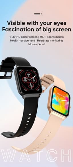 oTronica Smartwatch dames - Smartwatch Heren - Stappenteller - Full Screen - Fitness Tracker - Activity Tracker - Smartwatch Android & IOS - Zwart — thumbnail 3
