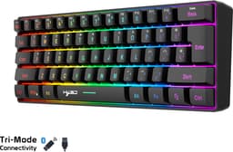 HXSJ L500 - Draadloze Gaming Toetsenbord - RGB - Tri mode - Qwerty Toetsenborden - Zwart — thumbnail 1