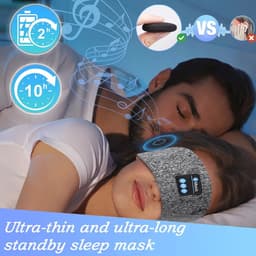 3-in-1 Hoofdband met Draadloze Bluetooth Hoofdtelefoon en Slaapmasker - Ideaal voor Sport en Ontspanning — thumbnail 4
