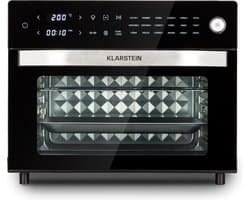 Klarstein Vigor Air XXL heteluchtfriteuse, 1800 W, 30 liter inhoud, 18 programma's, boven- en onderwarmte, zwart