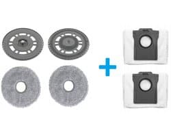 2 x Mop pad houder tray + 2 x mop dweildoek + 2 x stofzuigerzak compatibel met Dreame X30 / X40 / Ultra L10s ULTRA PRO HEAT - Hoogwaardige vervanging