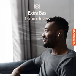Draadloze Oordopjes Bluetooth 5.3 - Oordopjes met Microfoon - Lange Batterijduur - Ergonomische & Stevige Pasvorm - Witte EarBuds — thumbnail 4