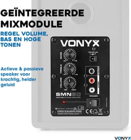 Set actieve studio monitors met standaard voor thuisstudio SMN30B 60W - Zwart — thumbnail 5
