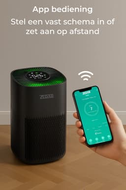 Luchtreiniger / Air Purifier met APP en 2x HEPA 13 filter + koolstoffilter - Werkt tegen huisstofmijt, hooikoorts, allergie, stof, - 210 m³/u - Zedar L600 — thumbnail 3