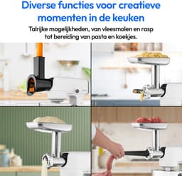 MEDION keukenmachine met hakmolen (800 watt, gelijkstroommotor, roestvrijstalen kom van 4,6 liter, energiebesparend, ultrastil, digitaal sensor-touch-display, MD12600) Wit — thumbnail 3