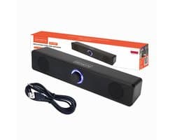 Zenwire BT-S057 Mini Soundbar - PC Speakers 2.0 - Computer Speakers - 6W RMS / 18W - USB & AUX 3,5 mm - LED - Zwart