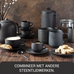 Steinzeit Design Espressomaker van Keramiek (300ml) - Espressomaker Inductie geschikt voor alle soorten fornuizen - Mokkakan met RVS basis en keramische kan - Espressomaker Roestvrij Staal — thumbnail 5