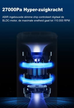 Draadloze Stofzuiger - Snoerloze Stofzuiger - Zonder Zak - 27000Pa - Met Stof Detector - Touchscreen Display — thumbnail 6