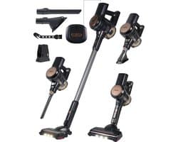 Princess Dynamic Storm Draadloze steelstofzuiger 339390 - 30 min gebruikstijd - Zuigkracht 22000 PA - Handige parkeerfunctie - Zwart - Zeer krachtige BLDC motor - 3 snelheden - met extra Hepa filter