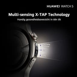 HUAWEI Watch 5 46mm Zilverkleurig | Multi-sensing X-tap technologie | Gezondheidsoverzicht in 1 tik | Titanium van luchtvaartkwaliteit | Ultra lange batterijduur modus | Compatibel met iOS & Android — thumbnail 2