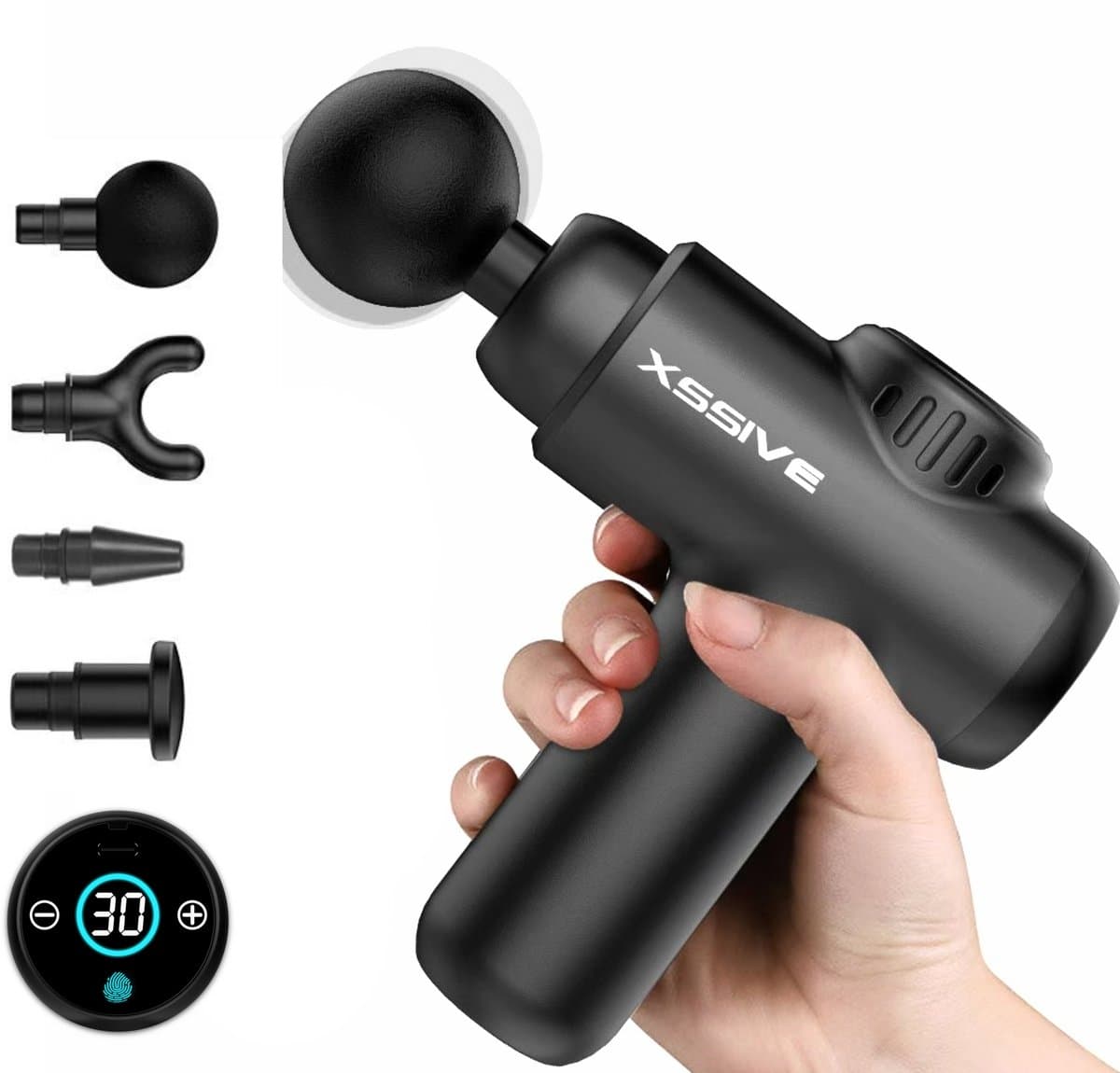Xssive Mini Massage Gun - 3200 RPM - Professioneel Massage Apparaat - Krachtige Massagegun in Zakformaat - 30 Snelheden — afbeelding 1