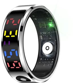 WizBay Premium Select® Smart Ring Color LED Zilver - Maat 8 - Hartslag Slaap Bloeddruk - Gesture - Multi Sport Modi — thumbnail 1