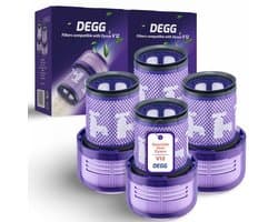 DEGG - Hepa filter geschikt voor Dyson V12 - Detect slim - wasbaar - vervangt filter V12 - filter steelstofzuiger - Duurzaam - Premium kwaliteit - JAARPAKKET - 4 STUK(S)