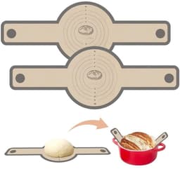 ZYLARO Siliconen Bakmat - 2 Stuks Bakmat Voor Nederlandse Oven - vaatwasserbestendig - Lange Handvatten Deeg Mat - sling bakmat - Voor Airfryer, Oven En Magnetron - grijs — thumbnail 1