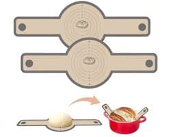ZYLARO Siliconen Bakmat - 2 Stuks Bakmat Voor Nederlandse Oven - vaatwasserbestendig - Lange Handvatten Deeg Mat - sling bakmat - Voor Airfryer, Oven En Magnetron - grijs