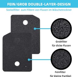 2 x droogfilter, condensdrogerfilter, filtermat filter, schuimfilter, voor Miele 9164761 fijn-grof, voor droger en wasdroger (vervangt filter 9164761) — thumbnail 5